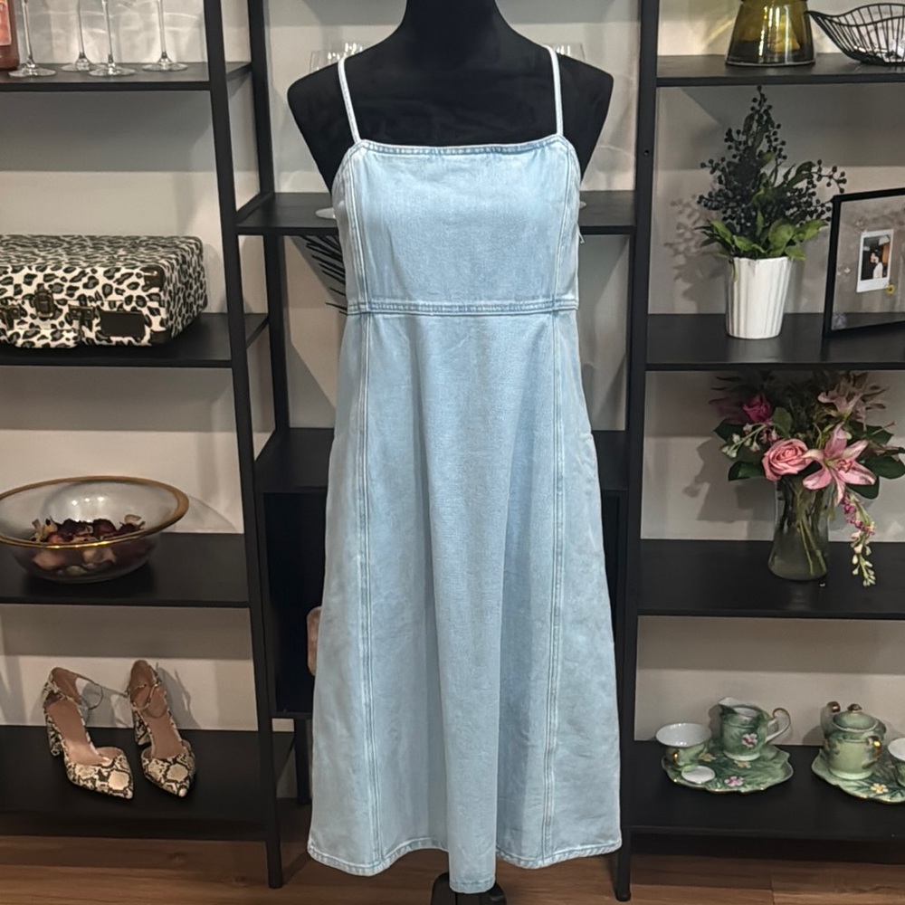 Treasure & Bond Blue Sleeveless Spaghetti Strap Sundress